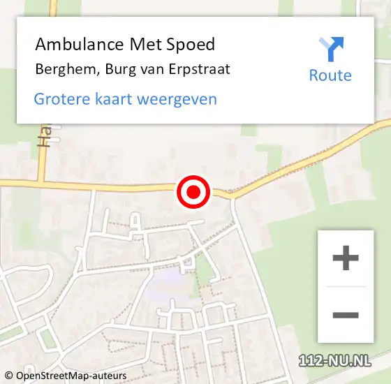 Locatie op kaart van de 112 melding: Ambulance Met Spoed Naar Berghem, Burg van Erpstraat op 19 januari 2020 17:06