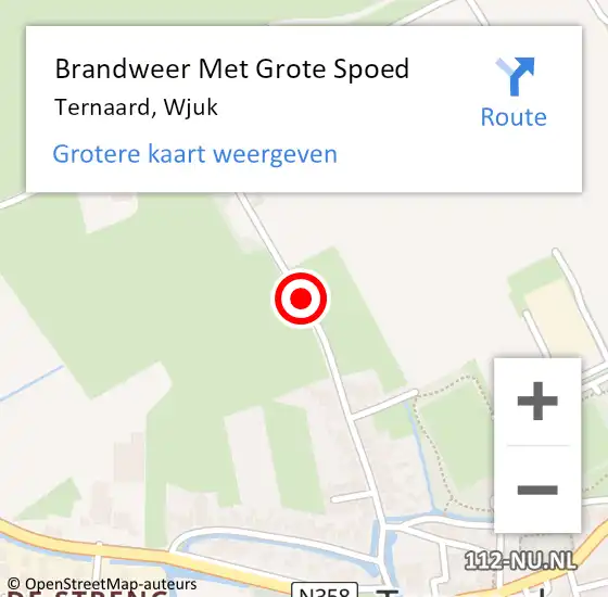 Locatie op kaart van de 112 melding: Brandweer Met Grote Spoed Naar Ternaard, Wjuk op 19 januari 2020 17:42