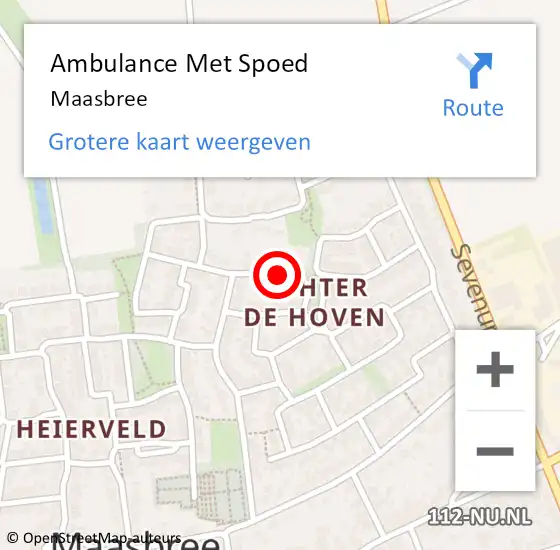 Locatie op kaart van de 112 melding: Ambulance Met Spoed Naar Maasbree op 19 januari 2020 18:02