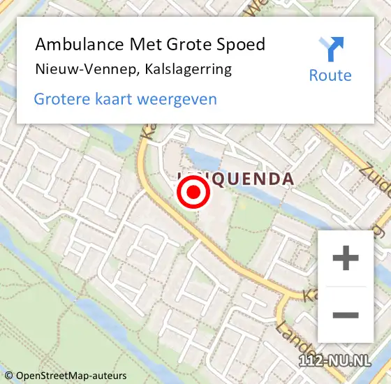 Locatie op kaart van de 112 melding: Ambulance Met Grote Spoed Naar Nieuw-Vennep, Kalslagerring op 19 januari 2020 20:42