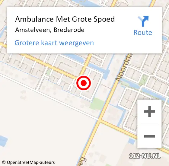 Locatie op kaart van de 112 melding: Ambulance Met Grote Spoed Naar Amstelveen, Brederode op 19 januari 2020 22:38
