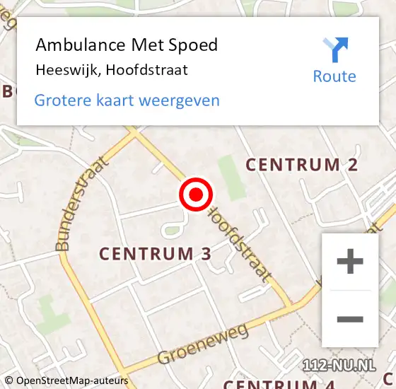 Locatie op kaart van de 112 melding: Ambulance Met Spoed Naar Heeswijk, Hoofdstraat op 19 januari 2020 23:14