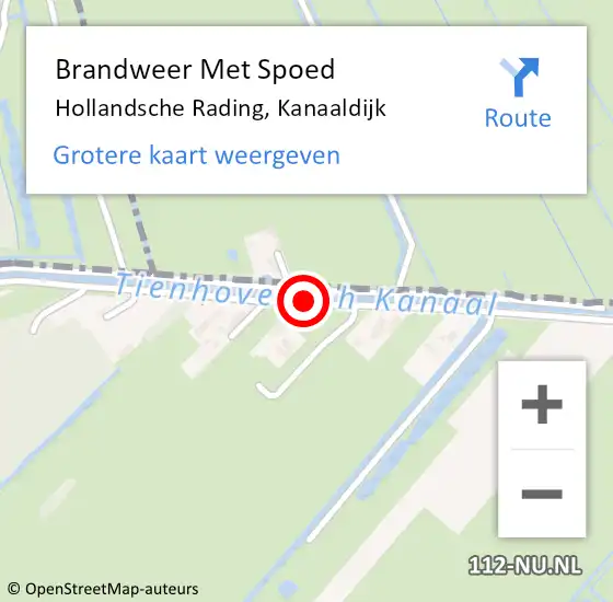 Locatie op kaart van de 112 melding: Brandweer Met Spoed Naar Hollandsche Rading, Kanaaldijk op 20 januari 2020 07:19