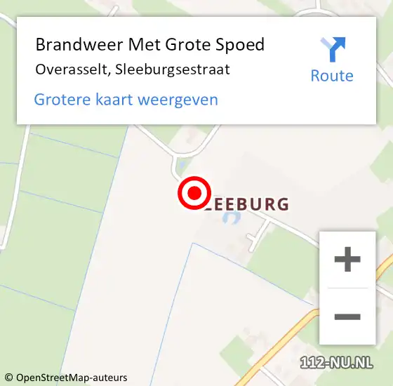 Locatie op kaart van de 112 melding: Brandweer Met Grote Spoed Naar Overasselt, Sleeburgsestraat op 20 januari 2020 07:21