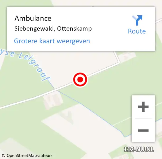 Locatie op kaart van de 112 melding: Ambulance Siebengewald, Ottenskamp op 20 januari 2020 08:19