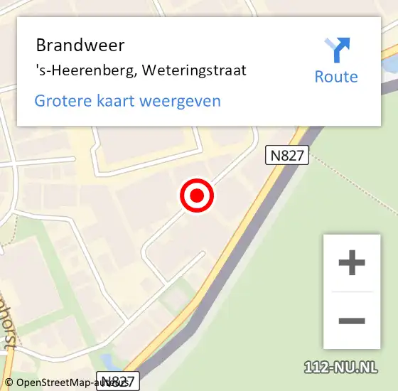 Locatie op kaart van de 112 melding: Brandweer 's-Heerenberg, Weteringstraat op 20 januari 2020 08:41