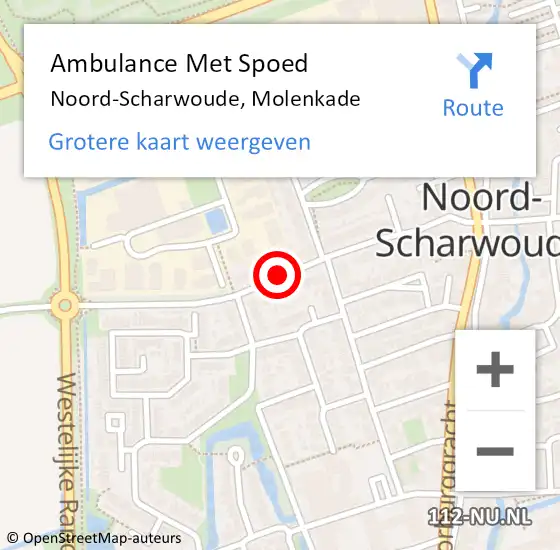 Locatie op kaart van de 112 melding: Ambulance Met Spoed Naar Noord-Scharwoude, Molenkade op 20 januari 2020 08:58