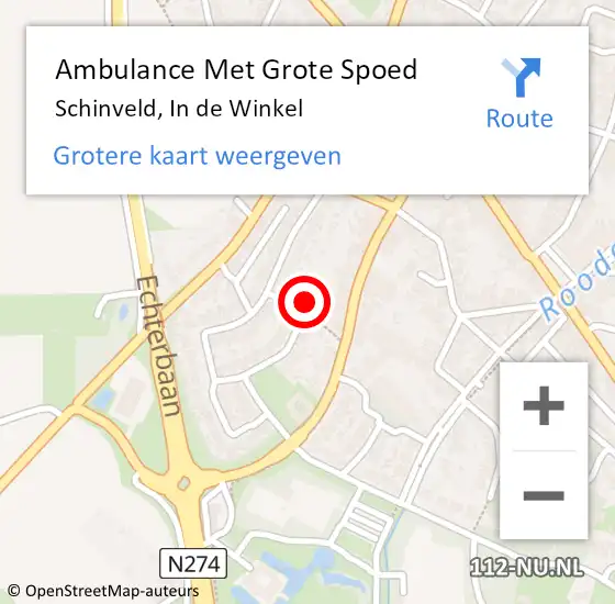 Locatie op kaart van de 112 melding: Ambulance Met Grote Spoed Naar Schinveld, In de Winkel op 26 april 2014 02:21