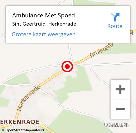 Locatie op kaart van de 112 melding: Ambulance Met Spoed Naar Sint Geertruid, Herkenrade op 30 september 2013 06:31