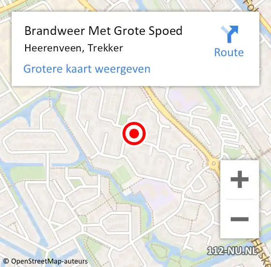 Locatie op kaart van de 112 melding: Brandweer Met Grote Spoed Naar Heerenveen, Trekker op 20 januari 2020 11:00