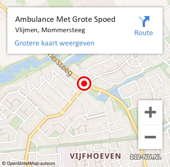 Locatie op kaart van de 112 melding: Ambulance Met Grote Spoed Naar Vlijmen, Mommersteeg op 20 januari 2020 11:01