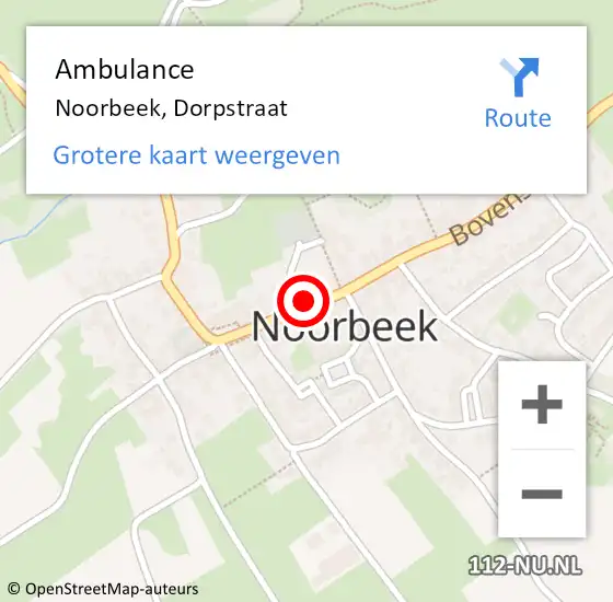 Locatie op kaart van de 112 melding: Ambulance Noorbeek, Dorpstraat op 26 april 2014 02:36