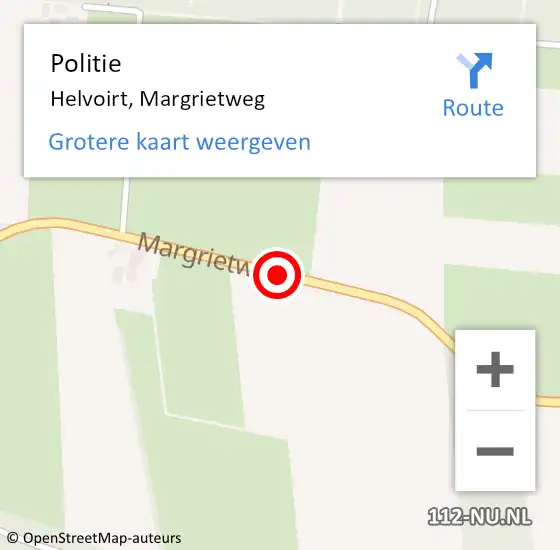 Locatie op kaart van de 112 melding: Politie Helvoirt, Margrietweg op 20 januari 2020 12:09