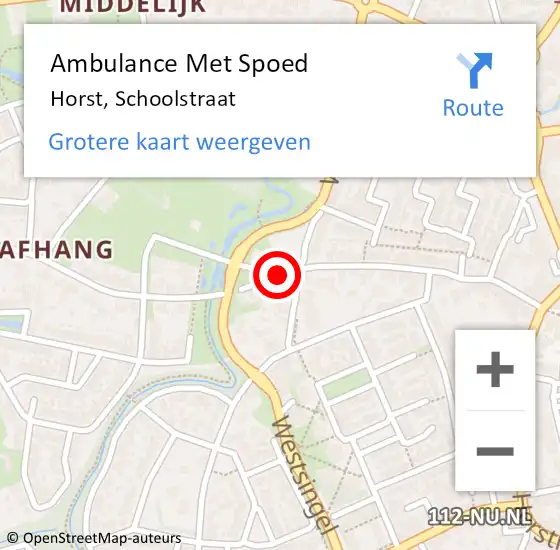 Locatie op kaart van de 112 melding: Ambulance Met Spoed Naar Horst, Schoolstraat op 20 januari 2020 13:36