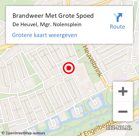 Locatie op kaart van de 112 melding: Brandweer Met Grote Spoed Naar De Heuvel, Mgr. Nolensplein op 20 januari 2020 15:09