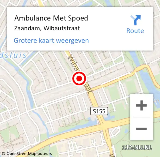 Locatie op kaart van de 112 melding: Ambulance Met Spoed Naar Zaandam, Wibautstraat op 20 januari 2020 15:21