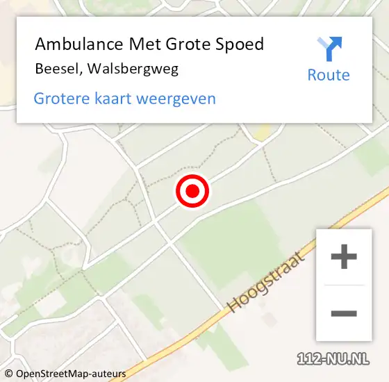 Locatie op kaart van de 112 melding: Ambulance Met Grote Spoed Naar Beesel, Walsbergweg op 20 januari 2020 17:19