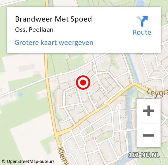 Locatie op kaart van de 112 melding: Brandweer Met Spoed Naar Oss, Peellaan op 20 januari 2020 17:34