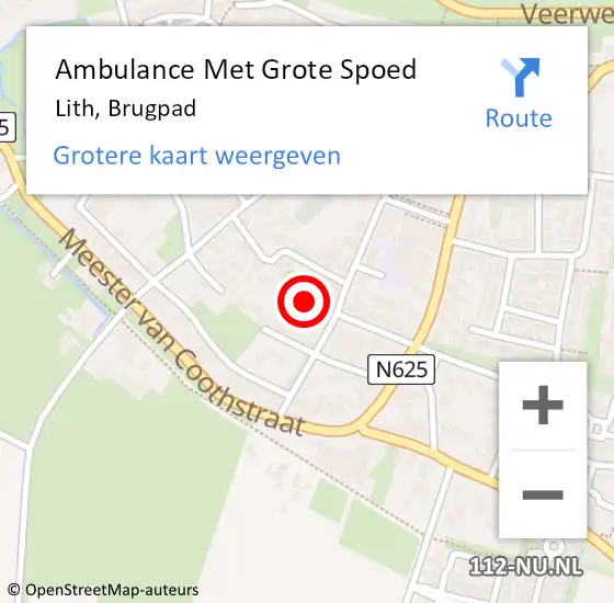 Locatie op kaart van de 112 melding: Ambulance Met Grote Spoed Naar Lith, Brugpad op 20 januari 2020 18:54