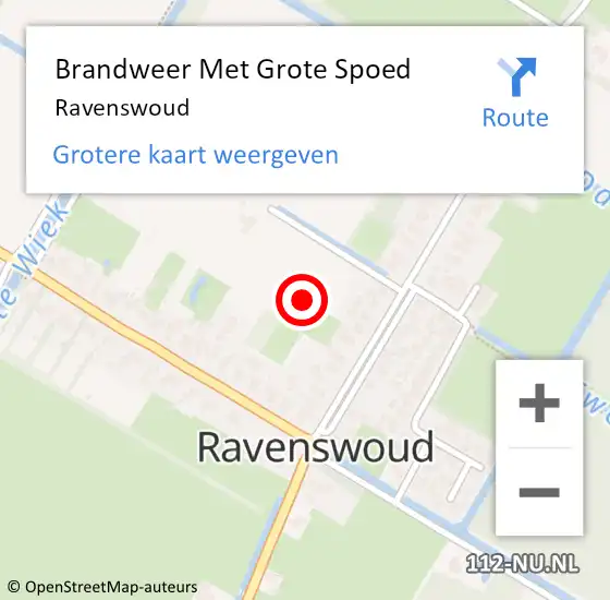 Locatie op kaart van de 112 melding: Brandweer Met Grote Spoed Naar Ravenswoud op 20 januari 2020 20:48