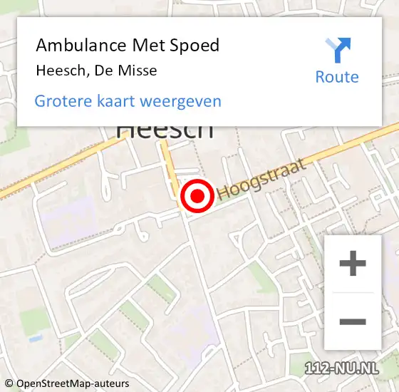 Locatie op kaart van de 112 melding: Ambulance Met Spoed Naar Heesch, De Misse op 20 januari 2020 22:41