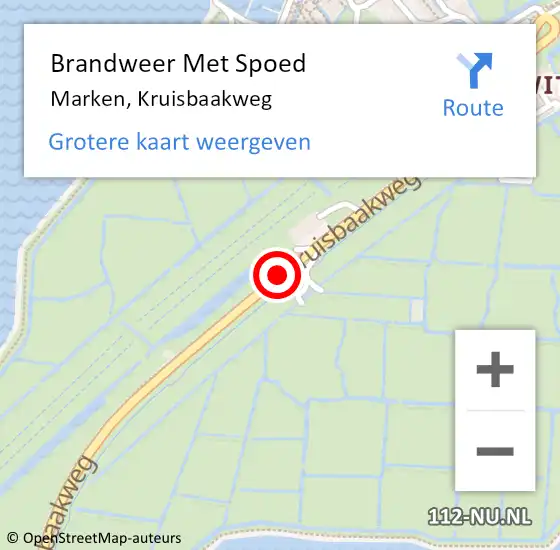 Locatie op kaart van de 112 melding: Brandweer Met Spoed Naar Marken, Kruisbaakweg op 20 januari 2020 22:45