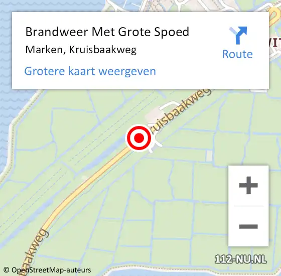 Locatie op kaart van de 112 melding: Brandweer Met Grote Spoed Naar Marken, Kruisbaakweg op 20 januari 2020 22:52