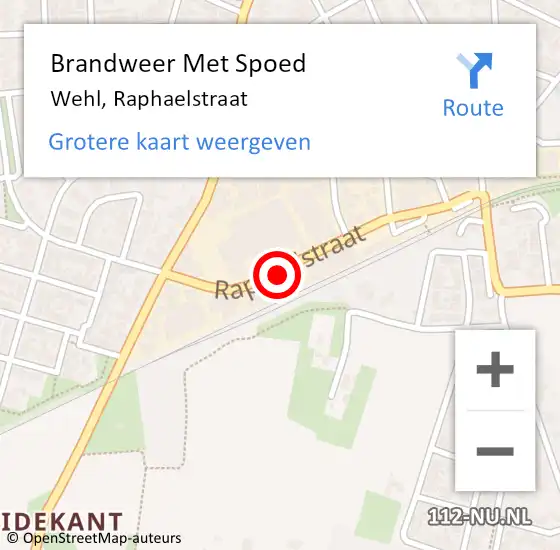 Locatie op kaart van de 112 melding: Brandweer Met Spoed Naar Wehl, Raphaelstraat op 26 april 2014 04:34