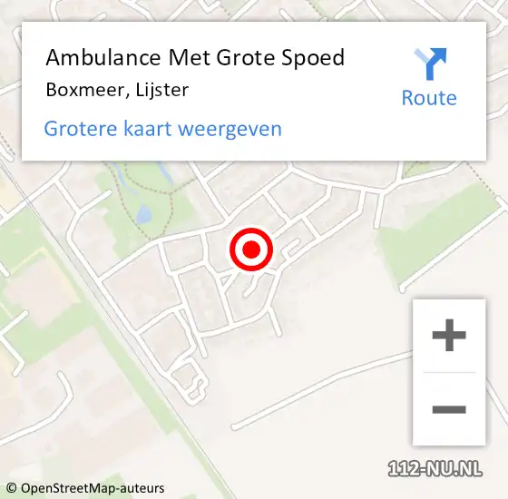 Locatie op kaart van de 112 melding: Ambulance Met Grote Spoed Naar Boxmeer, Lijster op 21 januari 2020 02:35