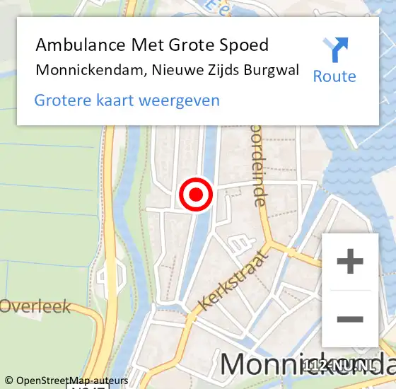 Locatie op kaart van de 112 melding: Ambulance Met Grote Spoed Naar Monnickendam, Nieuwe Zijds Burgwal op 21 januari 2020 09:11