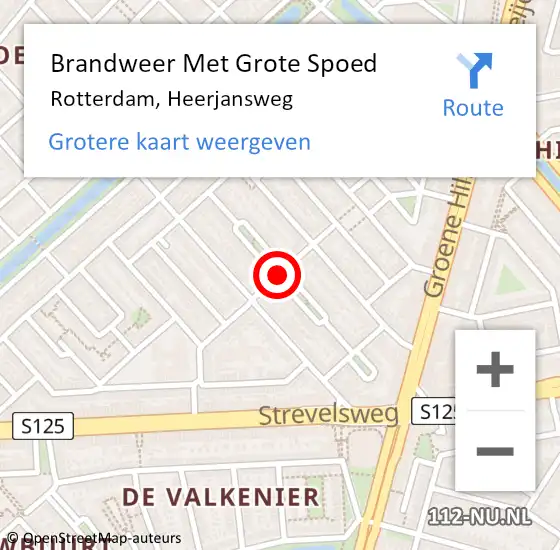 Locatie op kaart van de 112 melding: Brandweer Met Grote Spoed Naar Rotterdam, Heerjansweg op 21 januari 2020 10:02