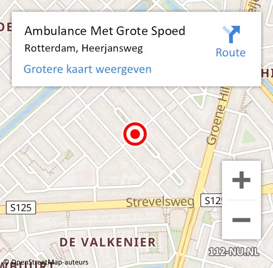 Locatie op kaart van de 112 melding: Ambulance Met Grote Spoed Naar Rotterdam, Heerjansweg op 21 januari 2020 10:02