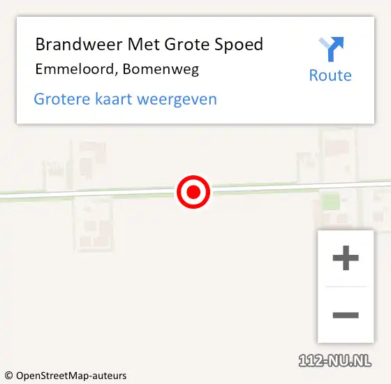 Locatie op kaart van de 112 melding: Brandweer Met Grote Spoed Naar Emmeloord, Bomenweg op 21 januari 2020 10:52