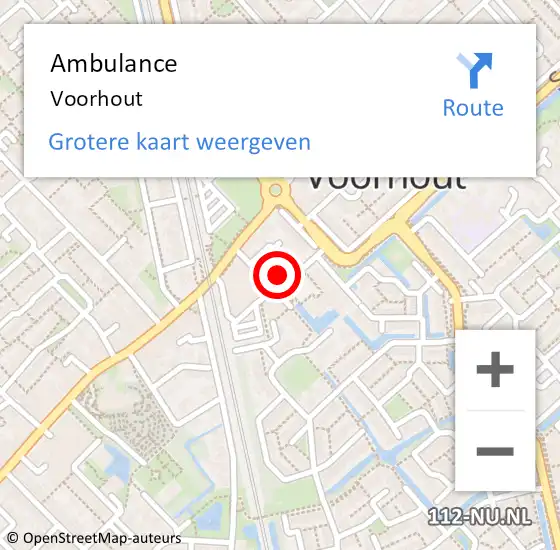 Locatie op kaart van de 112 melding: Ambulance Voorhout op 21 januari 2020 11:12