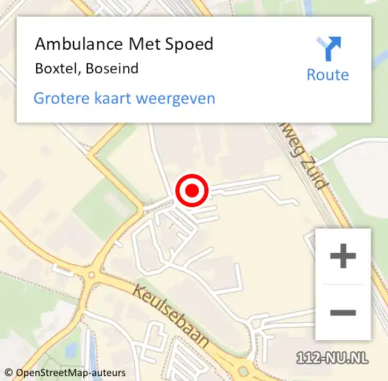 Locatie op kaart van de 112 melding: Ambulance Met Spoed Naar Boxtel, Boseind op 21 januari 2020 11:41