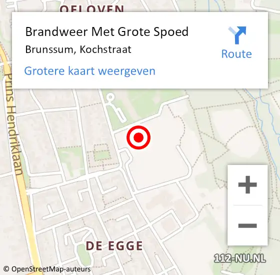 Locatie op kaart van de 112 melding: Brandweer Met Grote Spoed Naar Brunssum, Kochstraat op 21 januari 2020 12:08