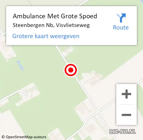 Locatie op kaart van de 112 melding: Ambulance Met Grote Spoed Naar Steenbergen Nb, Visvlietseweg op 26 april 2014 06:51