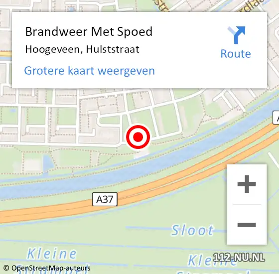 Locatie op kaart van de 112 melding: Brandweer Met Spoed Naar Hoogeveen, Hulststraat op 26 april 2014 06:59