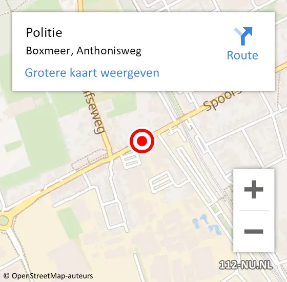 Locatie op kaart van de 112 melding: Politie Boxmeer, Anthonisweg op 21 januari 2020 15:13