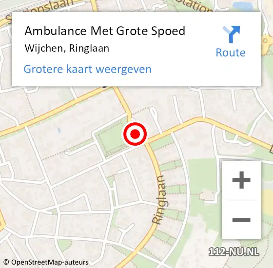 Locatie op kaart van de 112 melding: Ambulance Met Grote Spoed Naar Wijchen, Ringlaan op 21 januari 2020 15:38