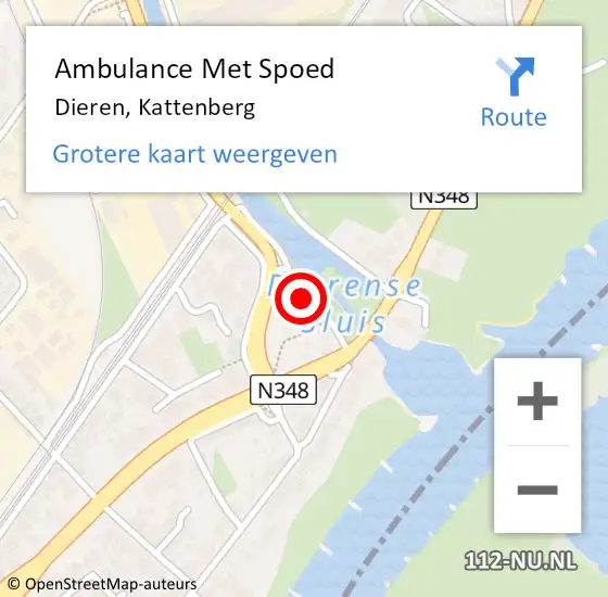 Locatie op kaart van de 112 melding: Ambulance Met Spoed Naar Dieren, Kattenberg op 21 januari 2020 17:25