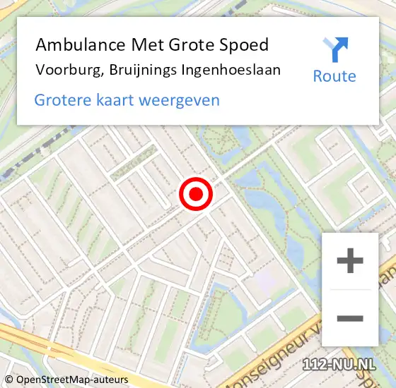 Locatie op kaart van de 112 melding: Ambulance Met Grote Spoed Naar Voorburg, Bruijnings Ingenhoeslaan op 21 januari 2020 17:42