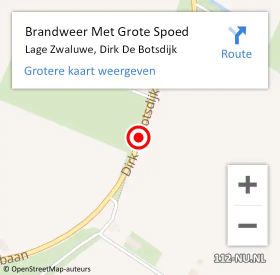 Locatie op kaart van de 112 melding: Brandweer Met Grote Spoed Naar Lage Zwaluwe, Dirk De Botsdijk op 21 januari 2020 19:07