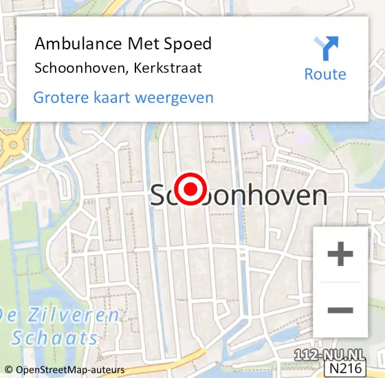 Locatie op kaart van de 112 melding: Ambulance Met Spoed Naar Schoonhoven, Kerkstraat op 21 januari 2020 21:50