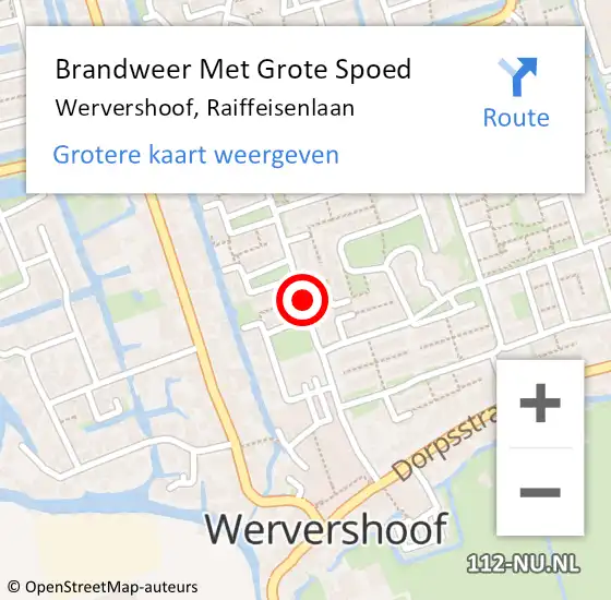 Locatie op kaart van de 112 melding: Brandweer Met Grote Spoed Naar Wervershoof, Raiffeisenlaan op 21 januari 2020 22:52