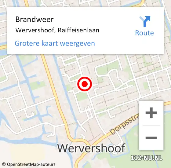 Locatie op kaart van de 112 melding: Brandweer Wervershoof, Raiffeisenlaan op 21 januari 2020 22:56