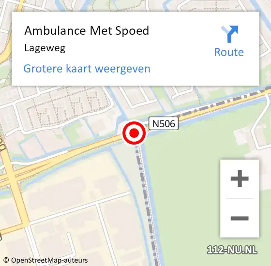 Locatie op kaart van de 112 melding: Ambulance Met Spoed Naar Lageweg op 21 januari 2020 23:27