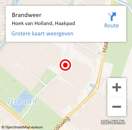 Locatie op kaart van de 112 melding: Brandweer Hoek van Holland, Haakpad op 21 januari 2020 23:39