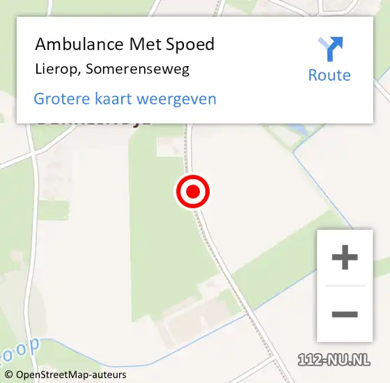 Locatie op kaart van de 112 melding: Ambulance Met Spoed Naar Lierop, Somerenseweg op 22 januari 2020 00:51