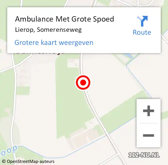 Locatie op kaart van de 112 melding: Ambulance Met Grote Spoed Naar Lierop, Somerenseweg op 22 januari 2020 01:18